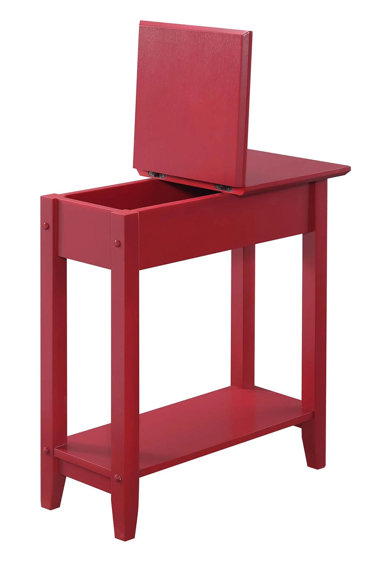 Cranberry Red Flip Top End Table with Shelf K585