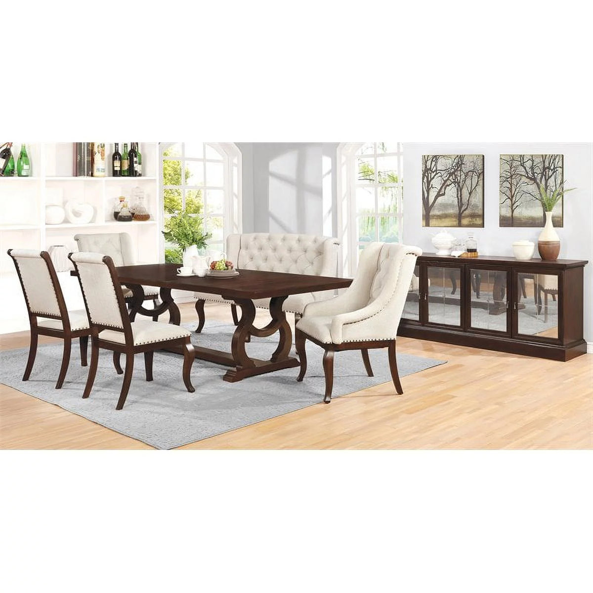 Rectangular Trestle Dining Set J138
