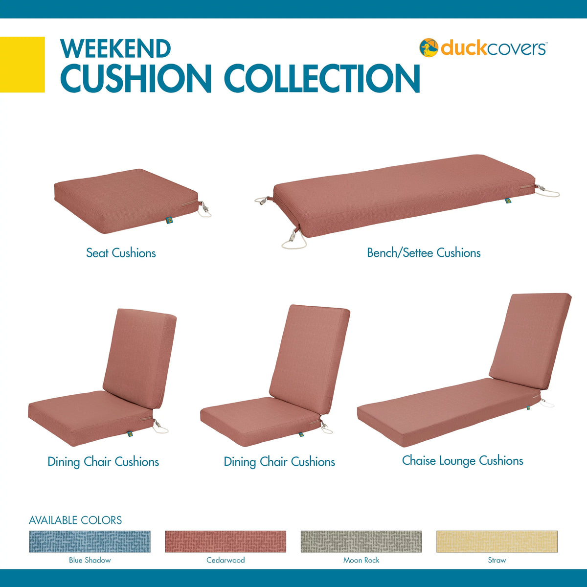 Water-Resistant Outdoor Bench Cushion, 54 x 18 x 3 inch D7830